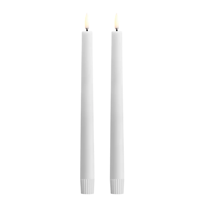 LED Kronelys 25,5 cm 2-pk, Nordic White