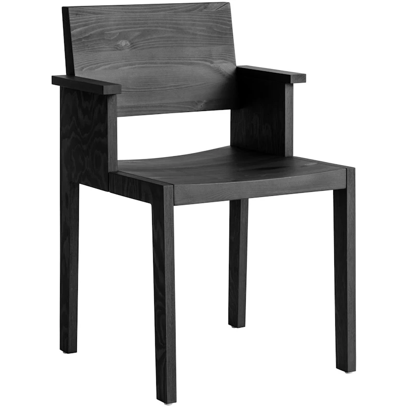 016 Maasto Spisestol Med Armlener, Sort