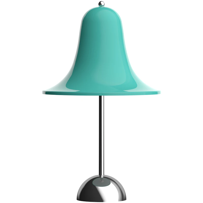 Pantop Bordlampe Bærbar Ø18, Krom / Light Teal