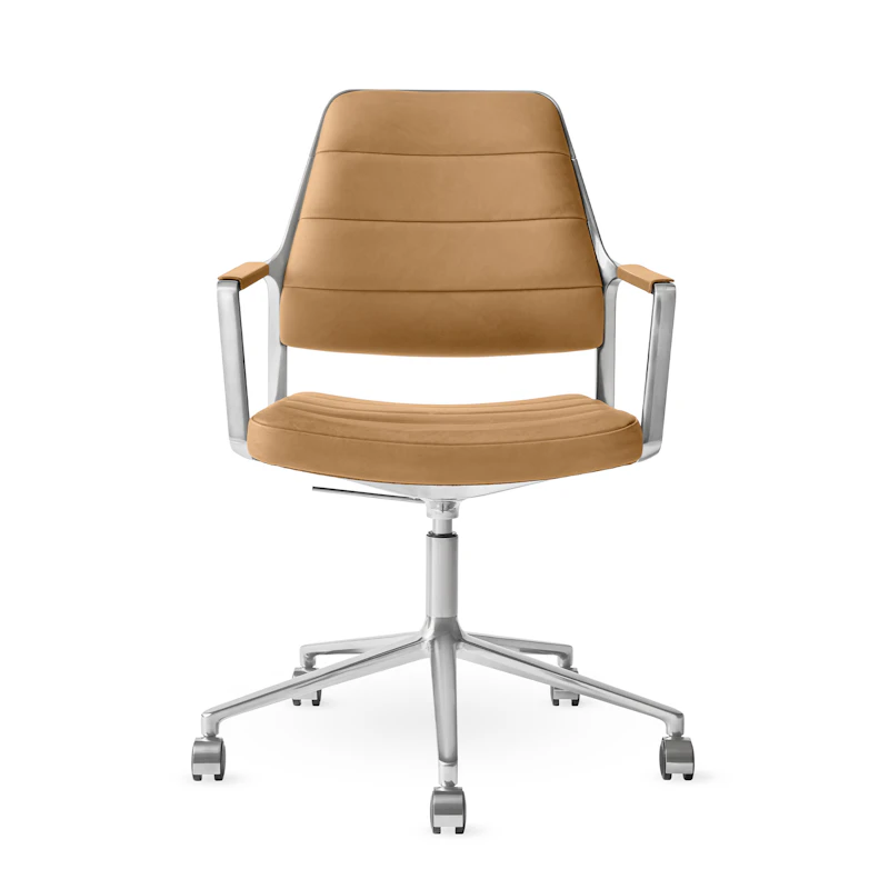 455+ Svingstol Med hjul, Camel Leather