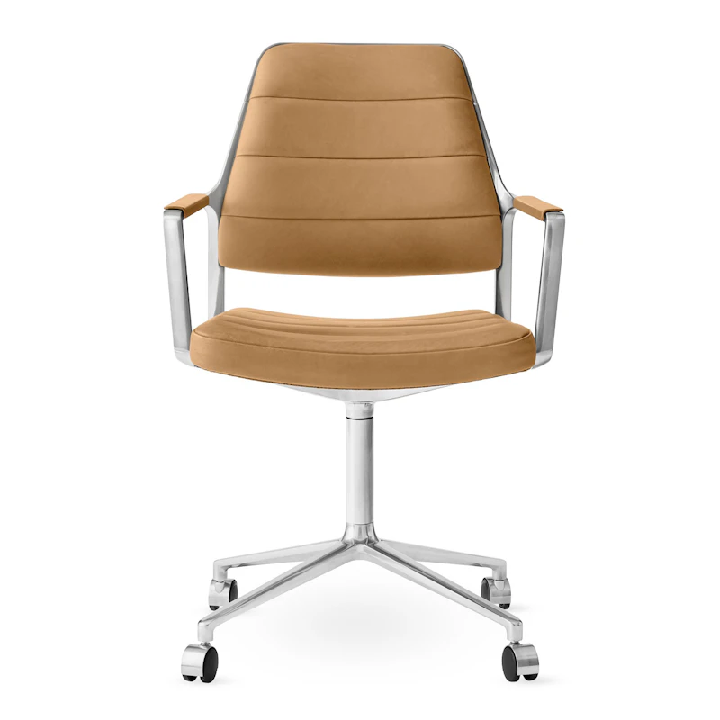 455 Svingstol Med hjul, Camel Leather