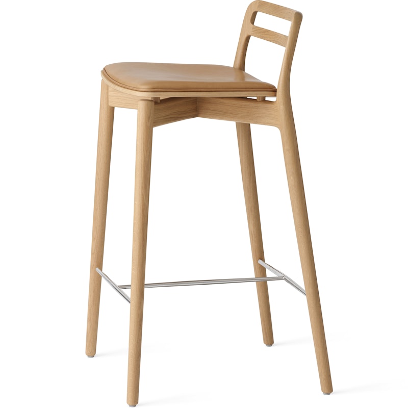 484 Cabin Counter Chair, Lys eik / Kamelskinn