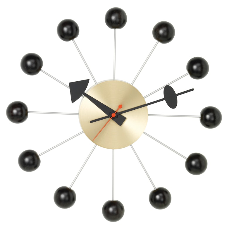 Ball Clock Wall Clock Veggklokke, Svart