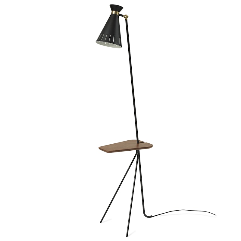 Cone Gulvlampe Med Bord, Black Noir