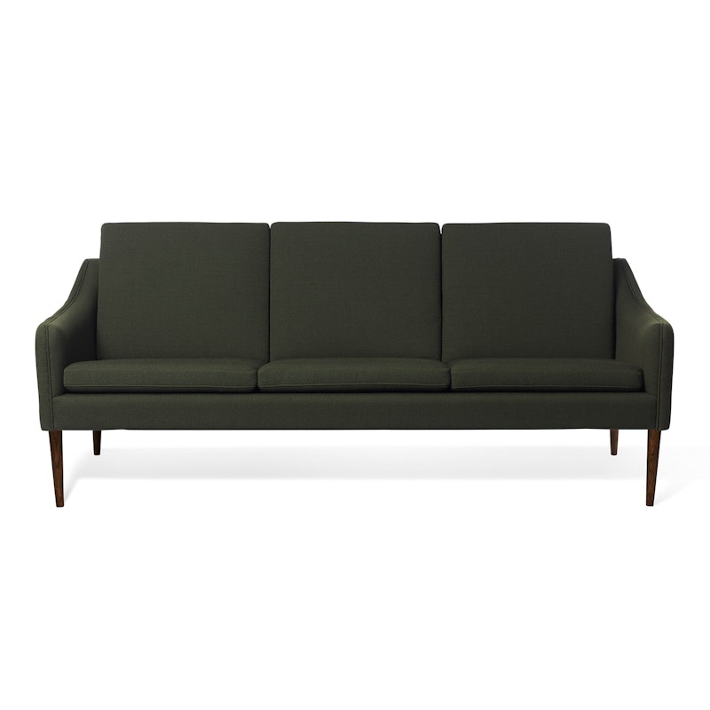 Mr. Olsen 3-Seter Sofa, Mørkegrønn / Valnøttoljet Eik