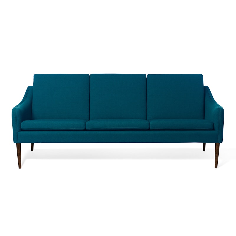 Mr. Olsen 3-Seter Sofa, Mørk Turkis / Valnøttoljet Eik