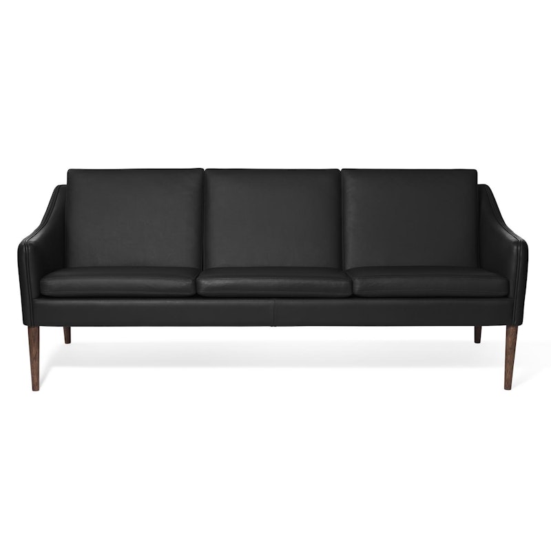 Mr. Olsen 3-Seter Sofa, Svart / Røkt Eik