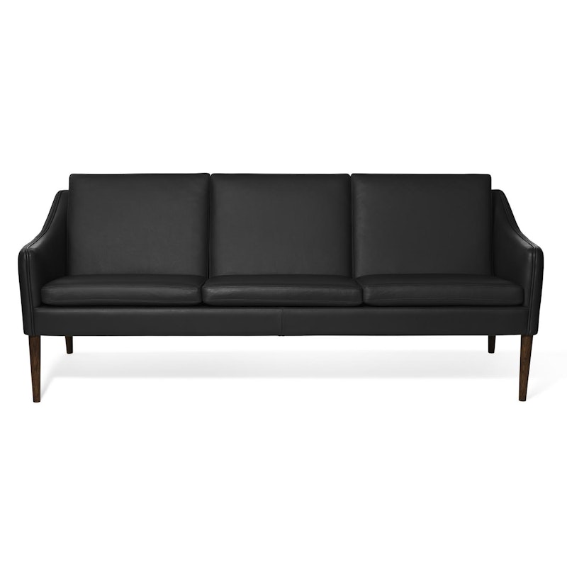 Mr. Olsen 3-Seter Sofa, Svart / Valnøttoljet Eik