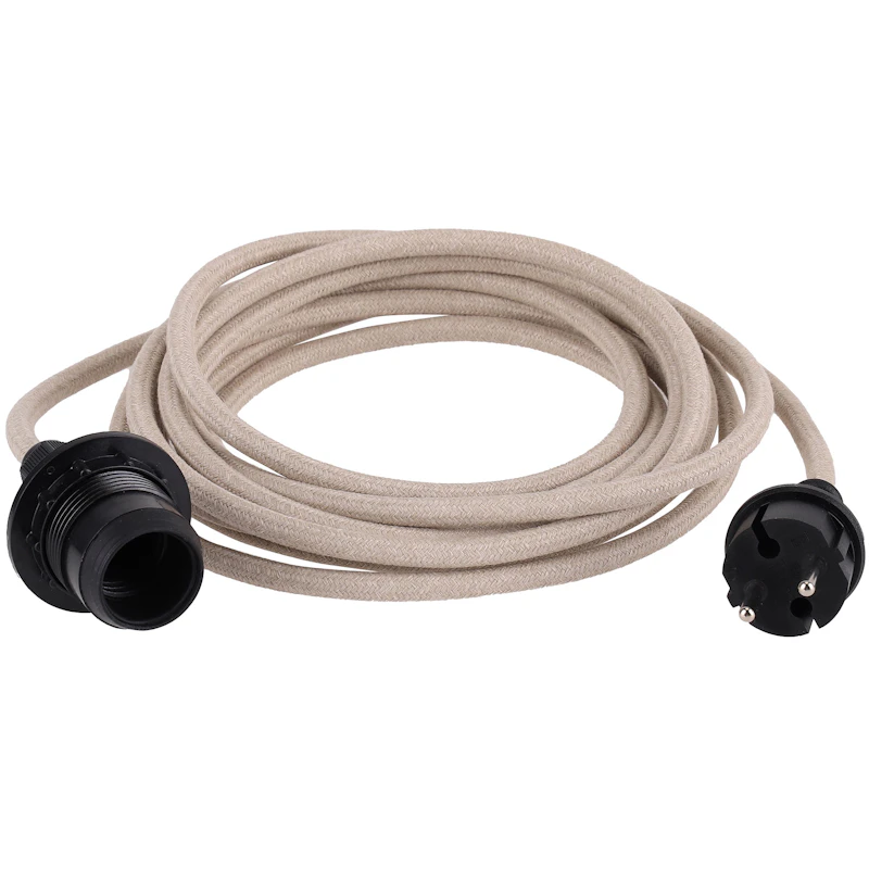 Kabelsett Tekstil E27 Outdoor, Naturlig