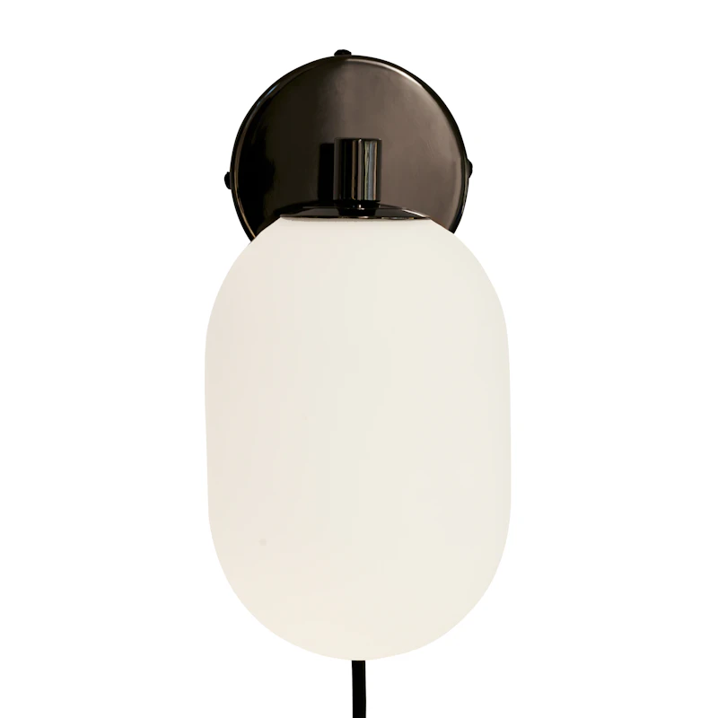 Noor Vegglampe, Opal / Sort