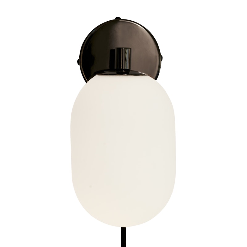 Noor Vegglampe, Opal / Sort