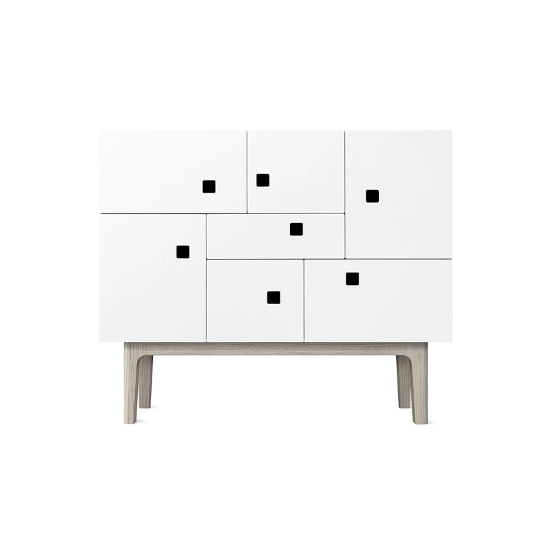 Peep C1 Sideboard, Angel White/White Oak