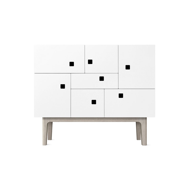 Peep C1 Sideboard, Angel White/White Oak